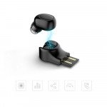 Wholesale Mini Size Bluetooth Headset Earbuds with Magnetic USB Charger X11 (Black)